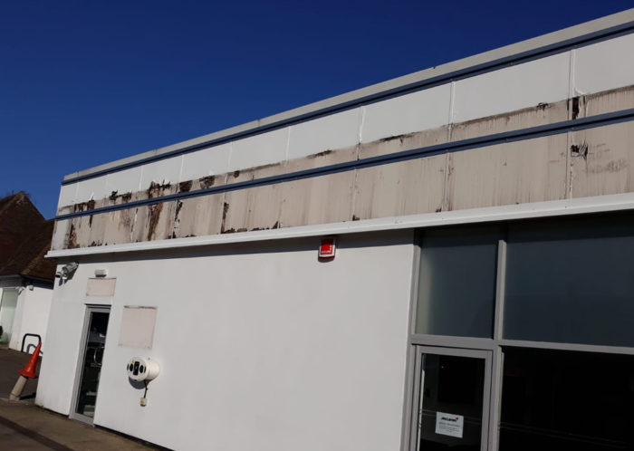 Camclad Contractors Ltd Cambridge UK 01223 840920 - Car Showroom Refurbishment / Overclad - Cladding Contractors - Kingspan Panels Installer - Industrial Roof Repairs