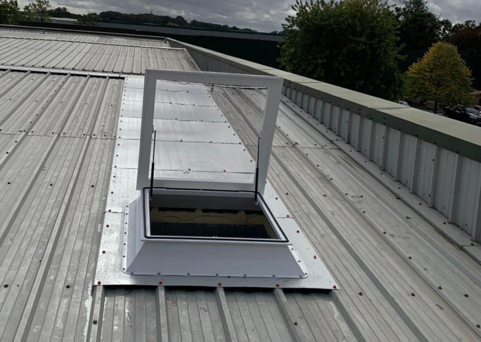 Camclad Contractors Ltd Cambridge London UK - RMS Harlow - Roof Access Hatch - Industrial Cladding - Industrial Roofing Contractors